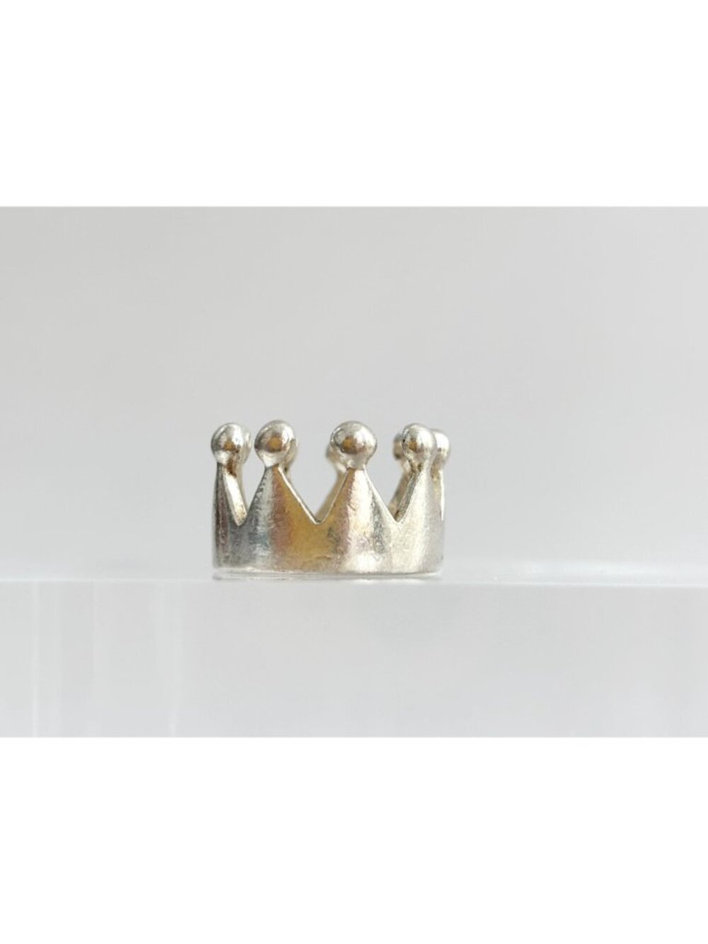 Crown Shaped Polished Bright Minimalist Sterling Silver 925 Vintage Ring - sz 6 - Picture 2 of 14